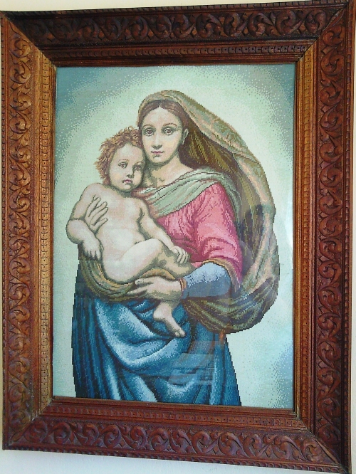 Cross-stitch Sistine Madonna