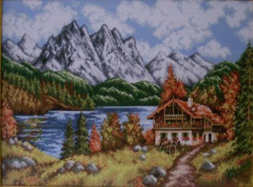 Гоблен mountain lake with house