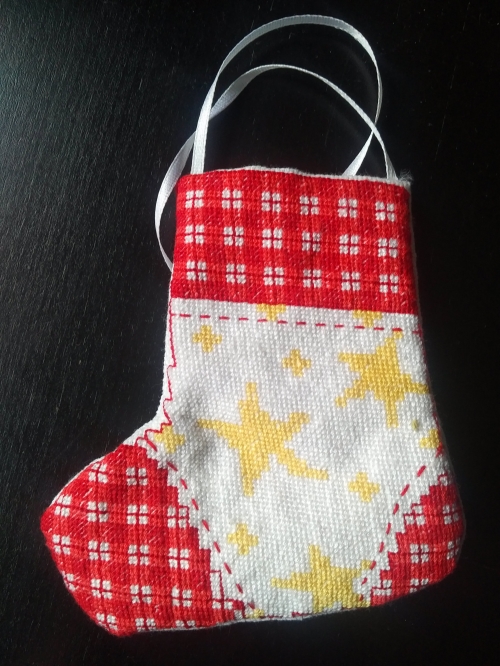 Cross-stitch Christmas sock - Star 