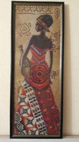 Cross-stitch Tapestry "African with pitcher"