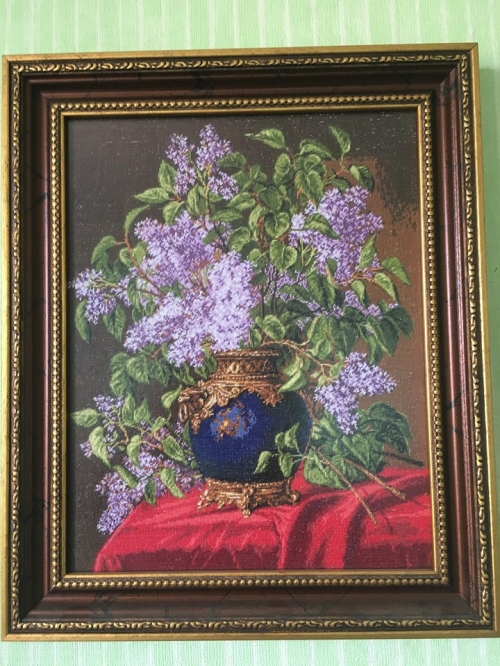 Cross-stitch lilacs