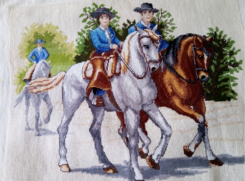 Cross-stitch Horse Riding