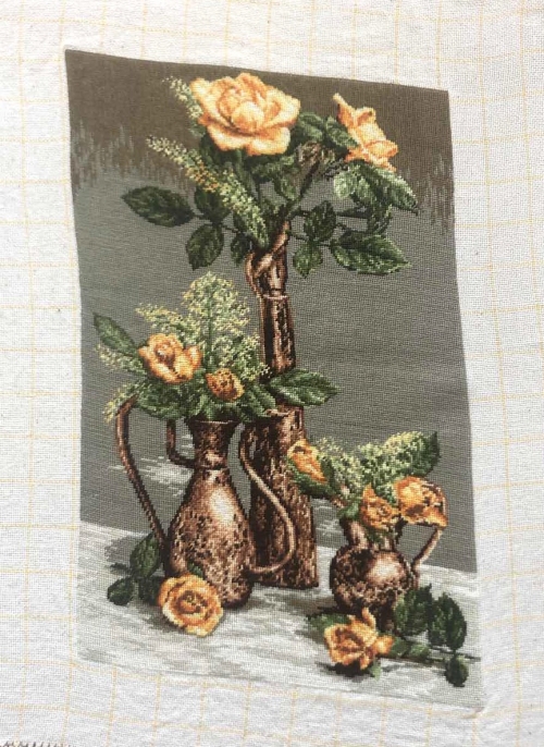 Cross-stitch Yellow Roses