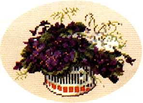 Cross-stitch Violets